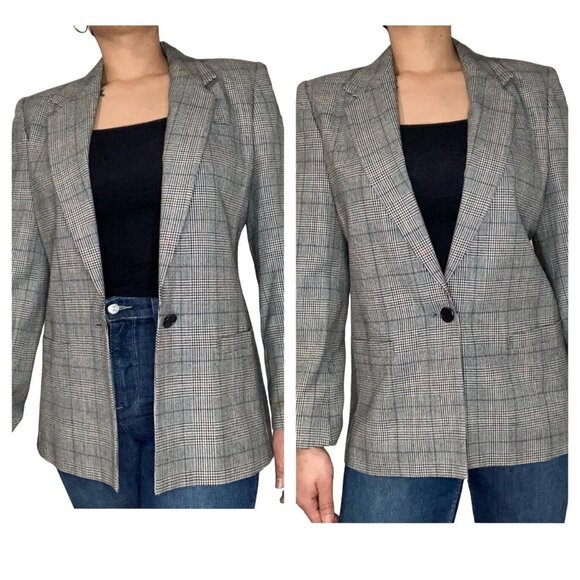 Saks Fit Avenue women gray blazer size 8 M casual style - Picture 15 of 15